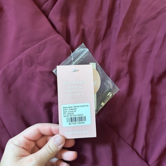 BIRDY GREY Devin Convertible Chiffon Dress In Cabernet - Picture 8 of 9